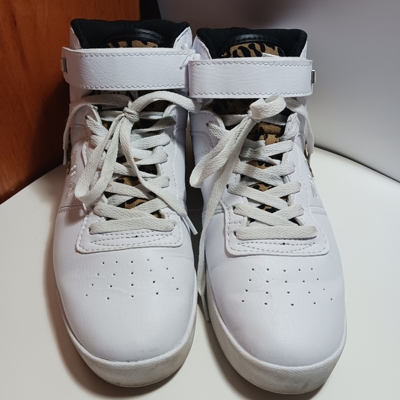 Fila Vulc 13 Cheetah Print Accent High Top Sneaker Size 9.5 - Picture 3 of 10